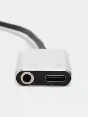 Хром переходник с Type-C на mini jack 3,5 мм + Type-C / Адаптер для наушников с зарядкой