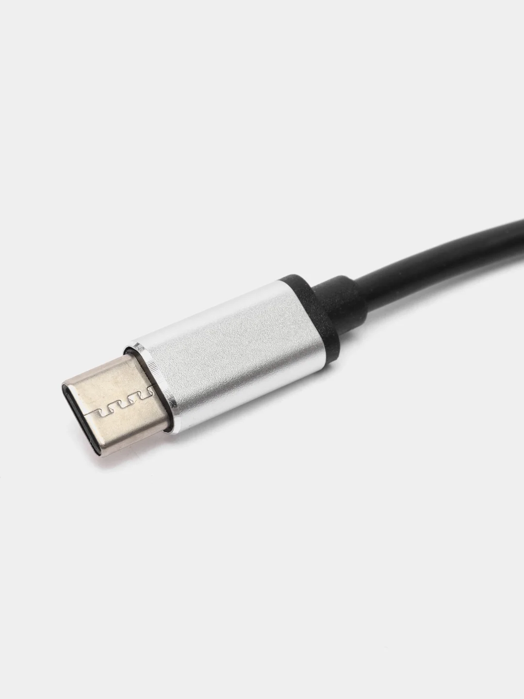 Хром переходник с Type-C на mini jack 3,5 мм + Type-C / Адаптер для наушников с зарядкой