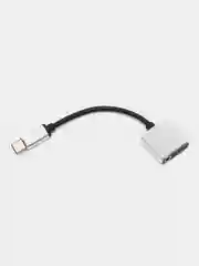 Хром переходник с Type-C на mini jack 3,5 мм + Type-C / Адаптер для наушников с зарядкой