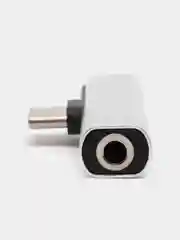 Серебряный переходник с Type-C на mini jack 3,5 мм (+ Type-C) / Адаптер для наушников с зарядкой