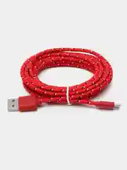 Красный длинный кабель быстрой зарядки USB - Type-C (3 метра) в прочной нейлоновой оплетке