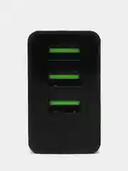 Черный зарядное устройство (блок питания) с цифровым дисплеем, 5 В, 3 USB порта зарядка телефона