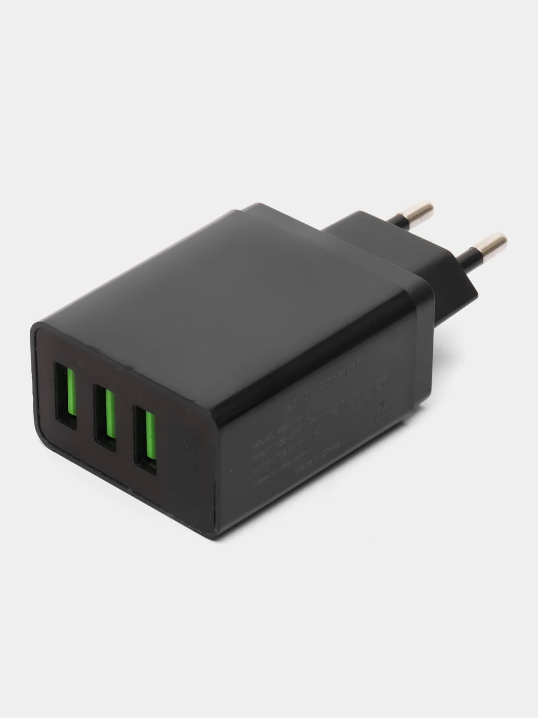 Черный зарядное устройство (блок питания) с цифровым дисплеем, 5 В, 3 USB порта зарядка телефона