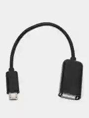 Черный otg переходник с Type-C на USB с проводом
