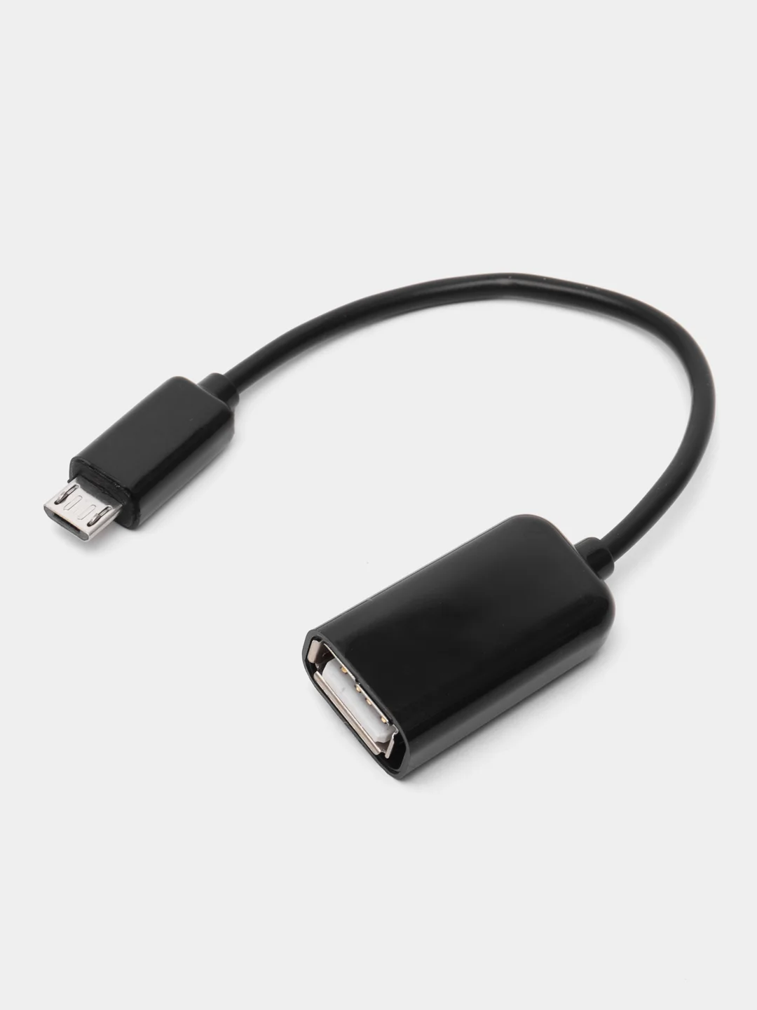 Черный otg переходник с Type-C на USB с проводом