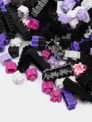Фиолетовый 3d-конструктор от 1500 деталей, детский конструктор из мини-блоков/ куроми / панда / аниме