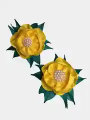 Мини-бантики цветочки жёлтые, пара (ручная работа)