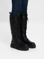 Угольный женские высокие ботинки, зимние с мехом