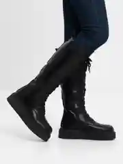 Угольный женские высокие ботинки, зимние с мехом
