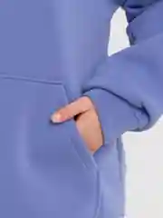 Лавандовый спортивный костюм с карманом, на флисе