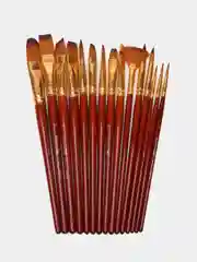 Кисти для рисования, 15 штук, мастихин, в пенале, синтетика, BRAUBERG ART DEBUT, 201046