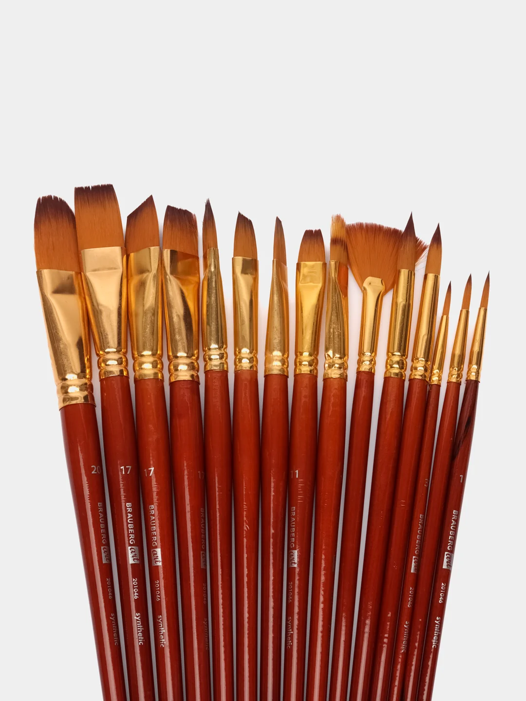Кисти для рисования, 15 штук, мастихин, в пенале, синтетика, BRAUBERG ART DEBUT, 201046