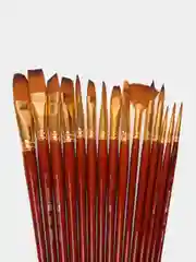 Кисти для рисования, 15 штук, мастихин, в пенале, синтетика, BRAUBERG ART DEBUT, 201046