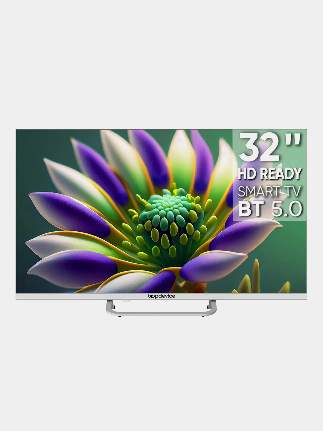 Белый телевизор LED 32" Topdevice Frameless Neo 32CS04H, HD/Smart TV/Wi-Fi/Bluetooth