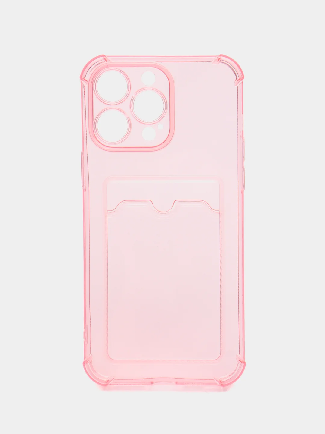 Розовый чехол на iphone 14 pro/ 14 pro max/ 15 pro max про макс с карманом для карты