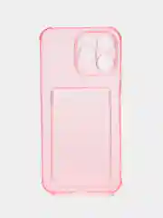Розовый чехол на iphone 14 pro/ 14 pro max/ 15 pro max про макс с карманом для карты