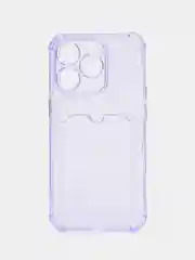 Сиреневый чехол на iphone 14 pro/ 14 pro max/ 15 pro max про макс с карманом для карты