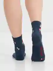 Синий меланж носки новогодние