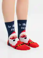 Темно-синий носки новогодние