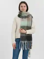 Черный шарф женский, теплый, с бахромой, зимний
