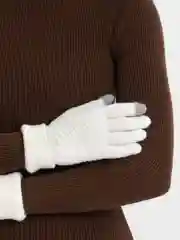 Белый перчатки демисезонные, сенсорные, унисекс