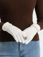 Белый перчатки демисезонные, сенсорные, унисекс