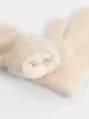 Бежевый варежки женские