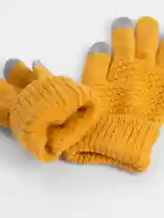 Горчичный перчатки демисезонные, сенсорные, унисекс