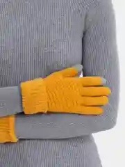 Горчичный перчатки демисезонные, сенсорные, унисекс