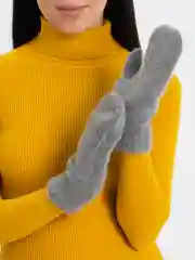 Серый варежки женские