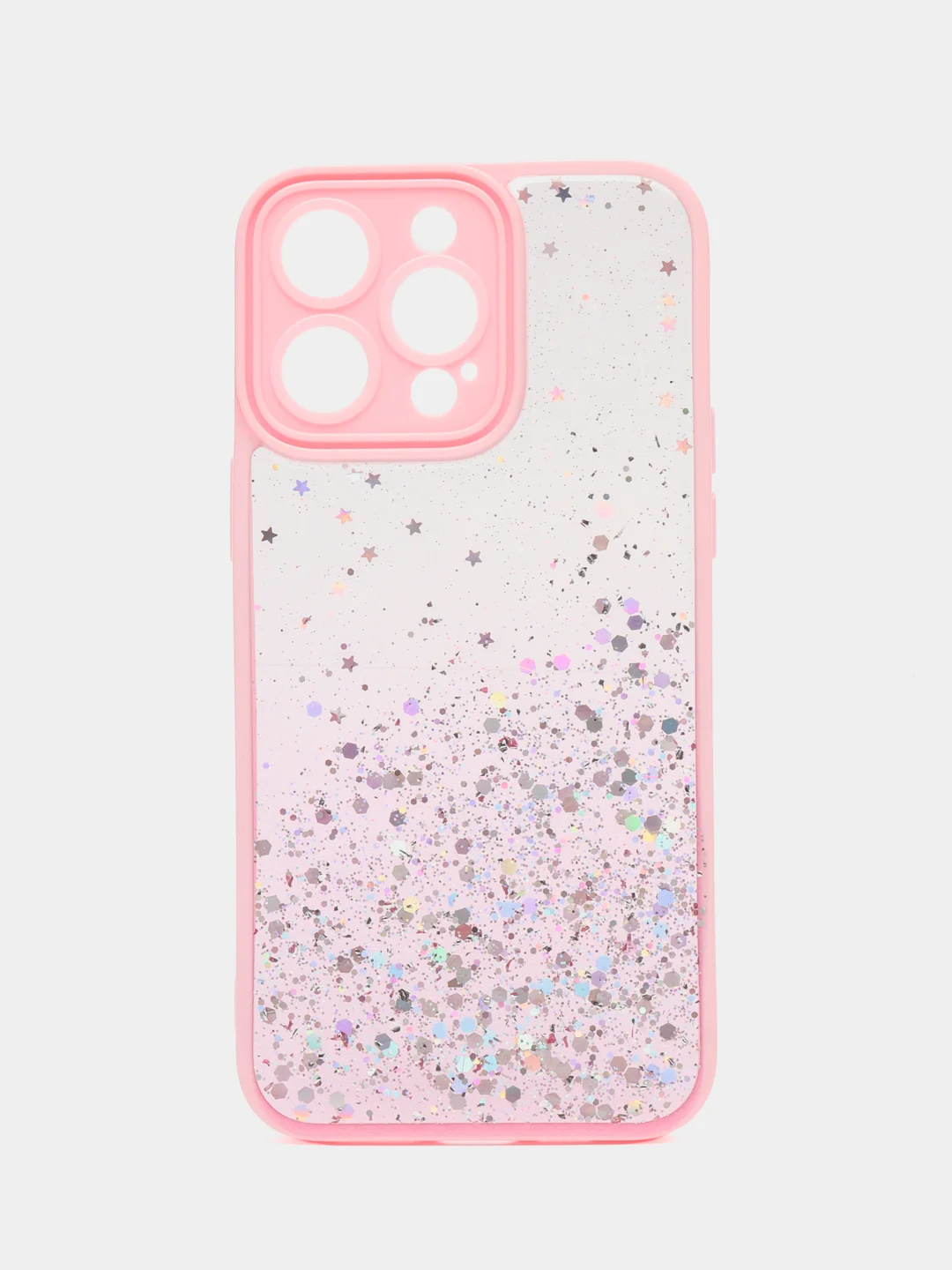 Прозрачный чехол для iPhone 15 Pro Max Plus, Айфон Про Макс, с блестками, с защитой камеры