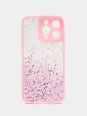 Прозрачный чехол для iPhone 15 Pro Max Plus, Айфон Про Макс, с блестками, с защитой камеры