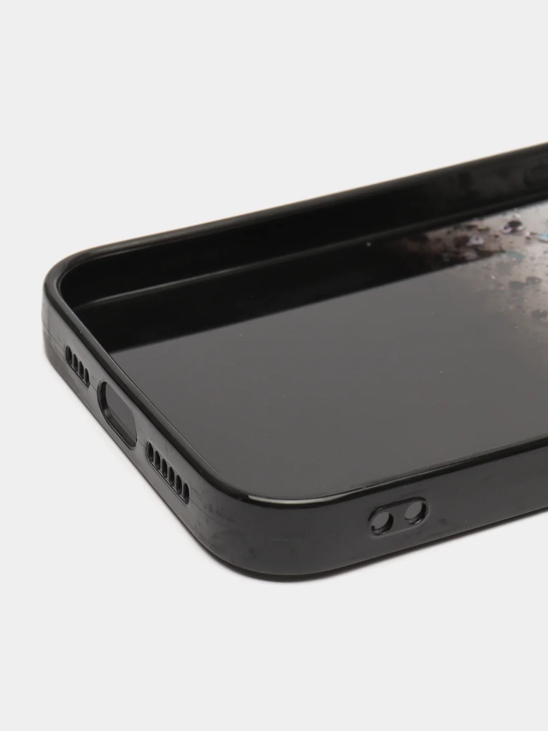 Фиолетовый чехол для iPhone 15 Pro Max Plus, Айфон Про Макс, с блестками, с защитой камеры