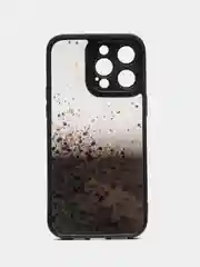 Фиолетовый чехол для iPhone 15 Pro Max Plus, Айфон Про Макс, с блестками, с защитой камеры