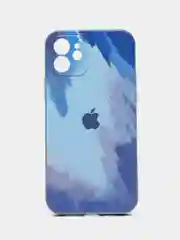 Синий меланж чехол для iPhone (Айфон) 11, 14, 13 Pro, Max, 7, 8, Plus, X, XS, XR, 12 Mini, силиконовый