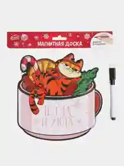 Розовый магнитная доска на холодильник с маркером, для заметок, магнитный планер, Новый год