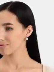Серебряный серьги с жемчугом и фианитами