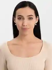 Серебряный серьги с жемчугом и фианитами