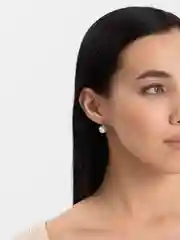 Серебряный серьги с жемчугом и фианитами