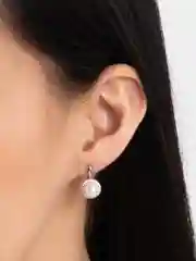 Серебряный серьги с жемчугом и фианитами