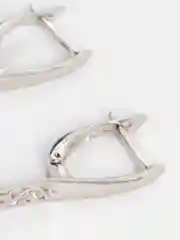 Серебряный серьги с ажурным узором, классические женские серьги