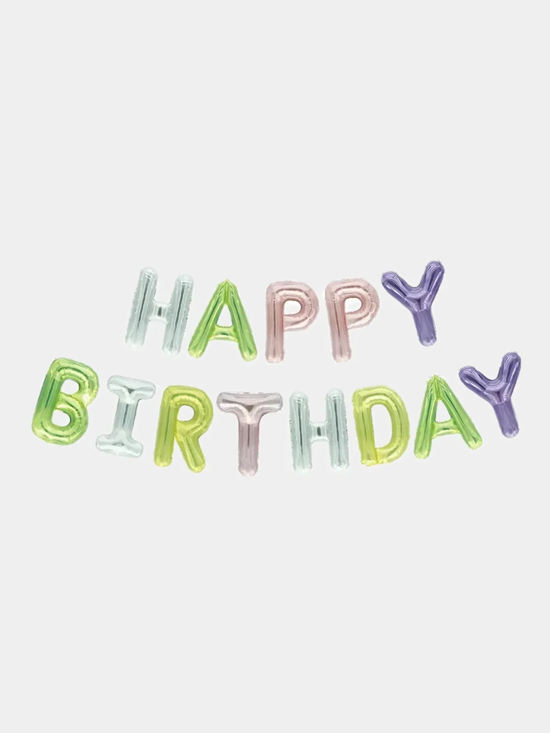 Зеленый гирлянда-растяжка из воздушных шаров "С днем рождения" / "Happy Birthday", на праздник