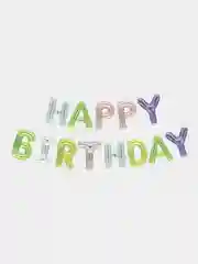Зеленый гирлянда-растяжка из воздушных шаров "С днем рождения" / "Happy Birthday", на праздник