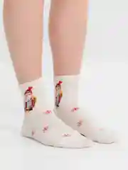 Кремовый носки новогодние