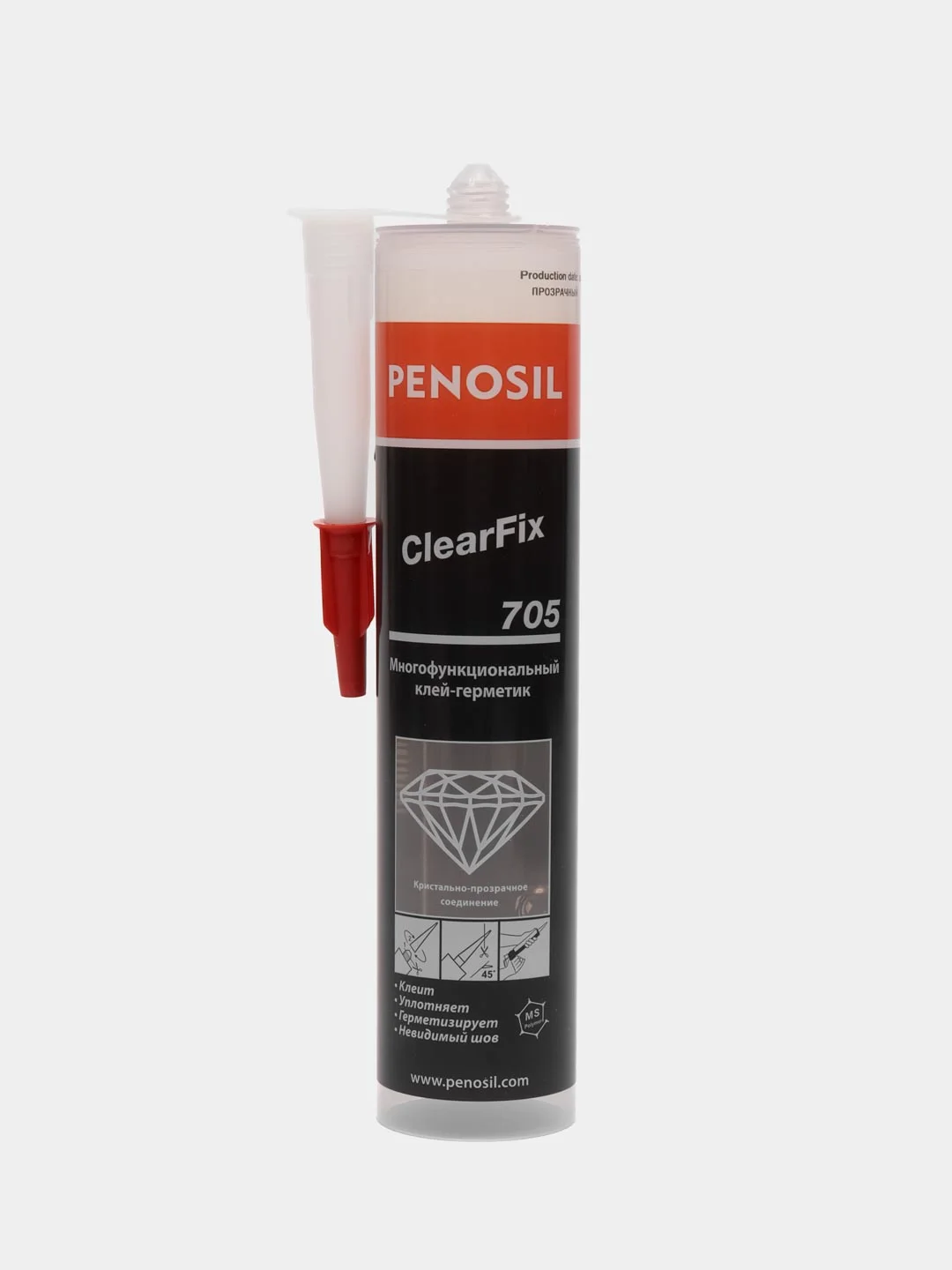 Прозрачный penosil Premium ClearFix 705 гибридный клей-герметик, прозрачный, 290 мл