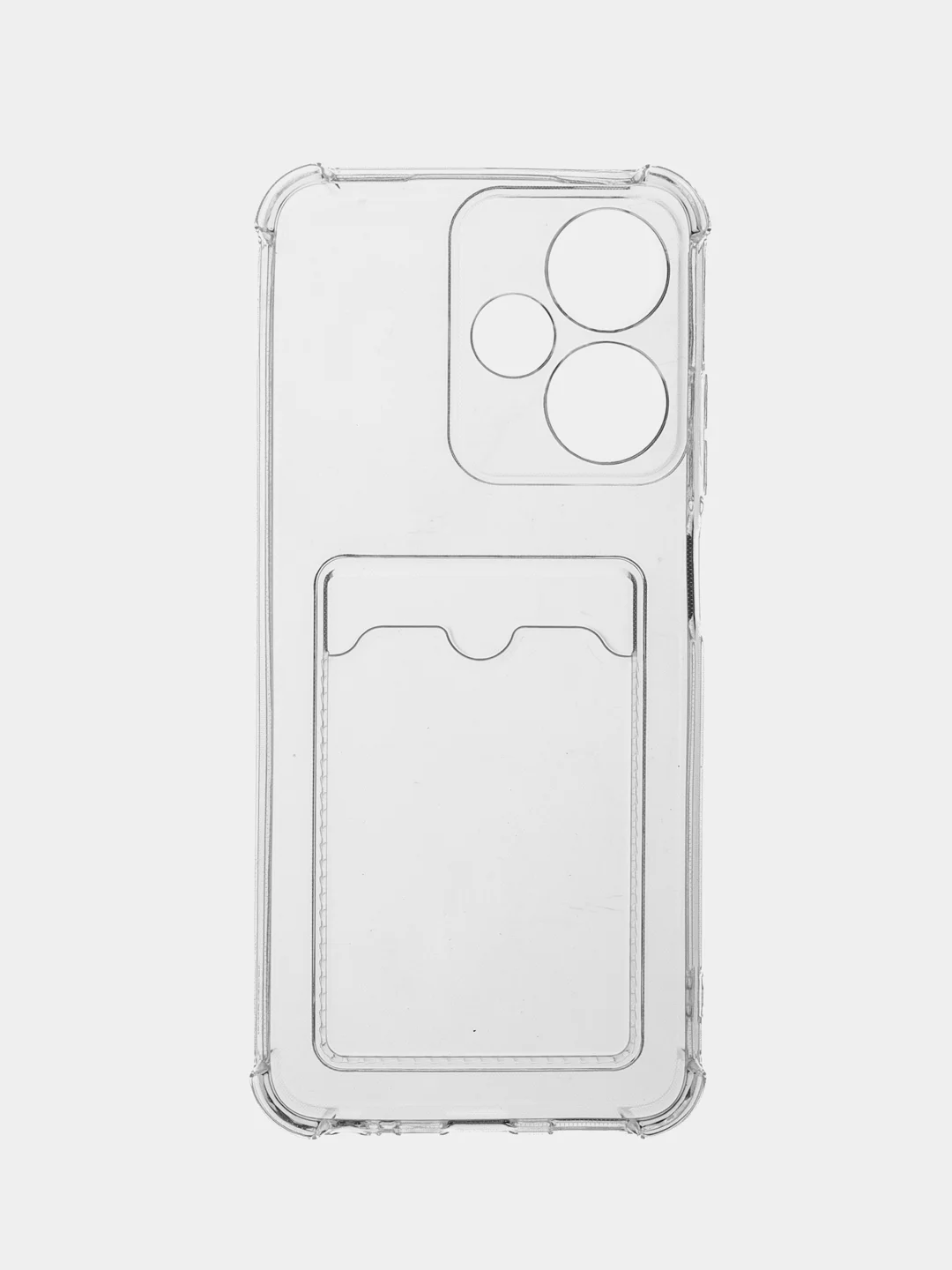 Прозрачный силиконовый чехол Infinix Hot 30 Play Инфиникс Хот 30 Плей с карманом для карт прозрачный