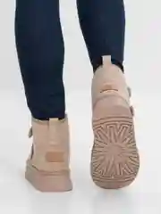 Бежевый угги женские, на липучке, с мехом