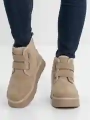 Оливковый угги женские, на липучке, с мехом