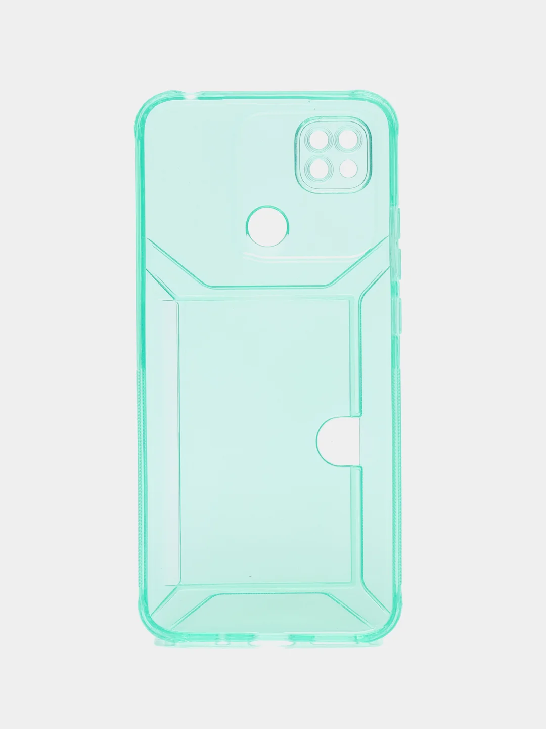 Бирюзовый чехол с карманом для карт для Xiaomi Redmi 9C/10A, прозрачный