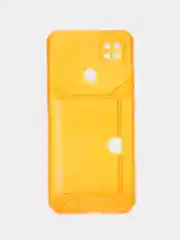 Оранжевый чехол с карманом для карт для Xiaomi Redmi 9C/10A, прозрачный